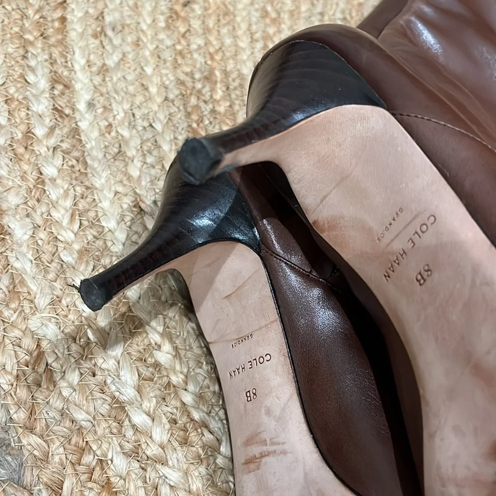 Cole Haan Grand OS tall brown caramel boots - Picture 6 of 13